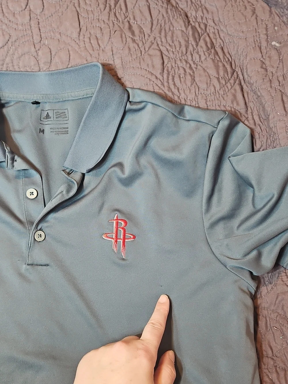 Adidas Houston Rocket's Embroidered Logo Polo Men's M